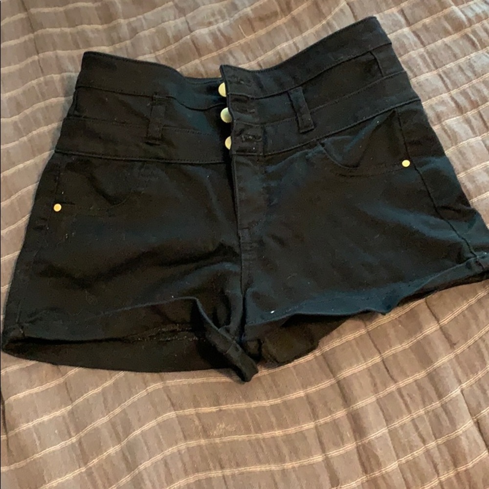 High waisted jean shorts